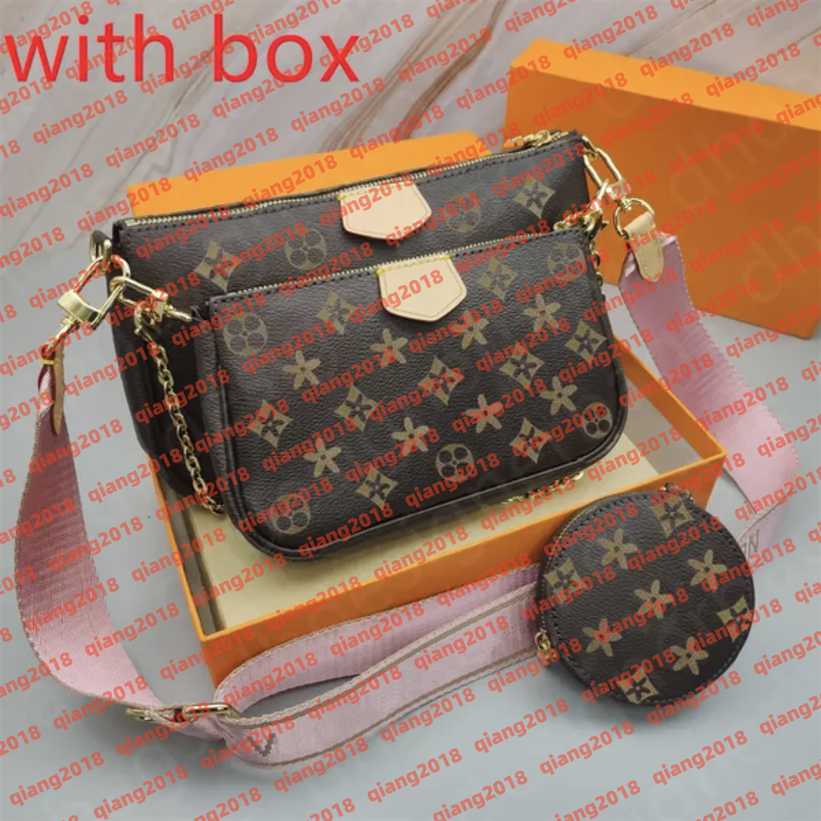 TOP 3 pieces wallet shoulder bag three piece set waist bag classic handbag women&#039;s bag leather crossbody bag shoulder bag with Box