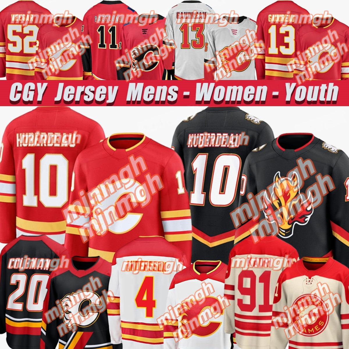 #91 Nazem Kadri calgary Classic hockey jersey flamess jersey #10 Jonathan Huberdeau Dustin Wolf Cooley Mikael Backlund MacKenzie Weegar Johnny Gaudr