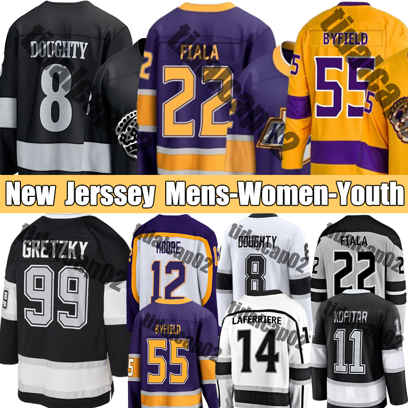 2025 Hockey Jerseys Anze Kopitar#15 Turcotte Kevin Fiala Adrian Kempe Jerseys 55 Byfield Quinton Byfield #99 Wayne Gretzky Jersey #22 Fiala LA Kings
