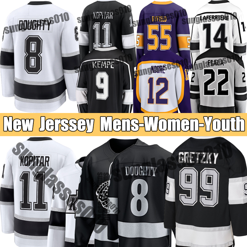 #99 Wayne Quinton #8 Doughty Gretzky Jersey Anze Kopitar Kevin Fiala #12 Moore LA Kings #15 Turcotte jersey Adrian Kempe Byfield Hockey Jerseys 2025