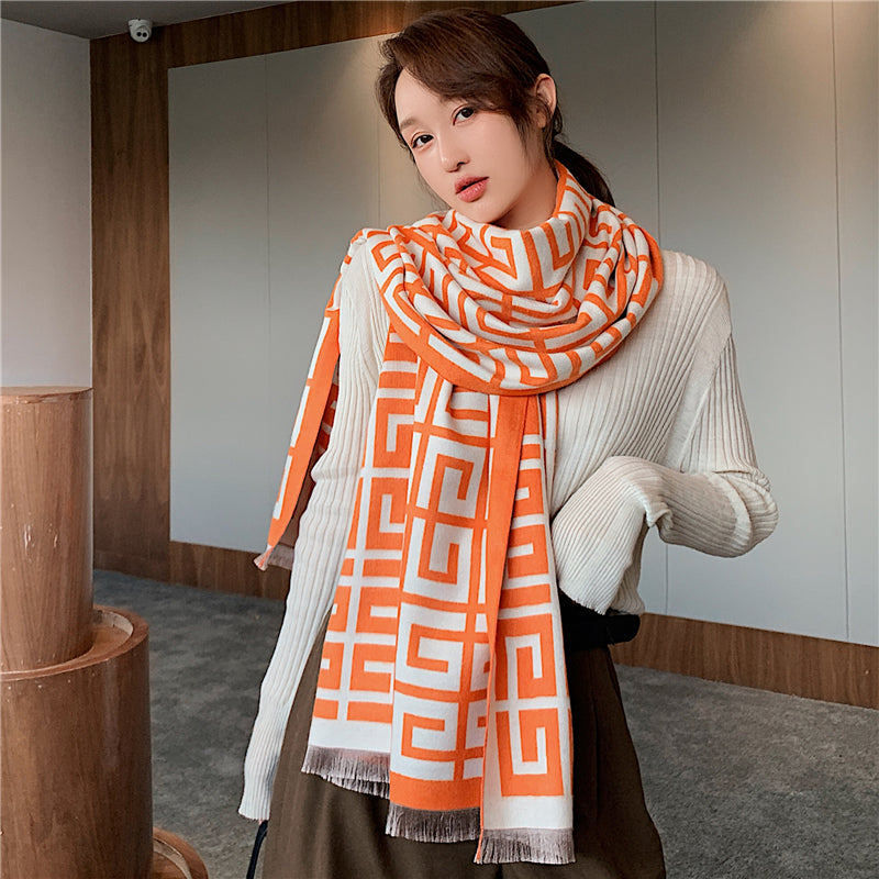 2020 Luxury Winter Scarf Women Pashmina Shawl Lady Wraps Design Print Warm Blanket Female Neck Scarves Thick Stoles