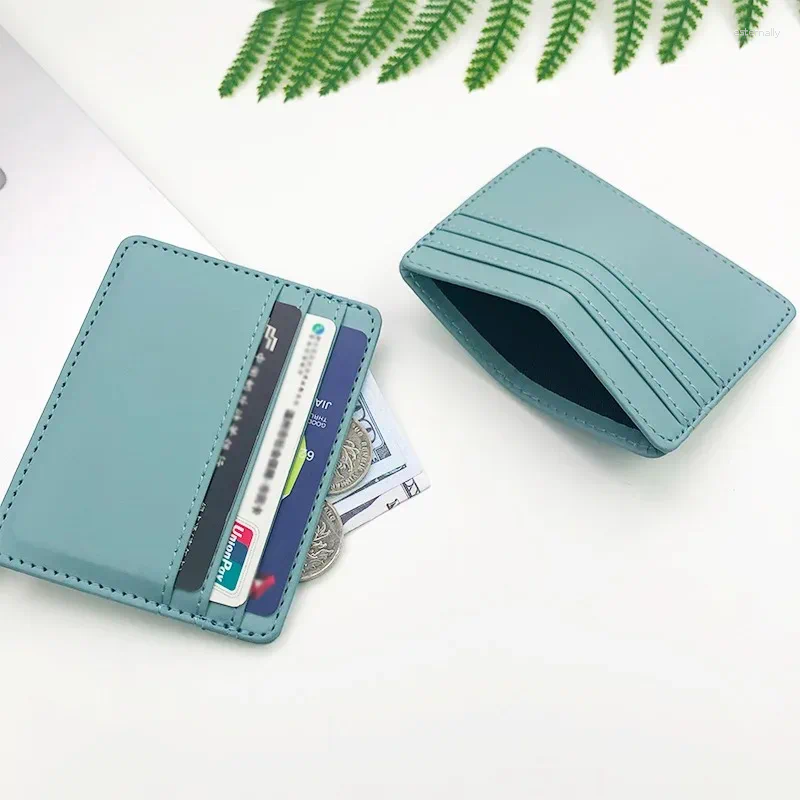 Card Holders Genuine PU Leather ID Holder Slim Multi Slot Wallet For S Bank Cards Business And IDs