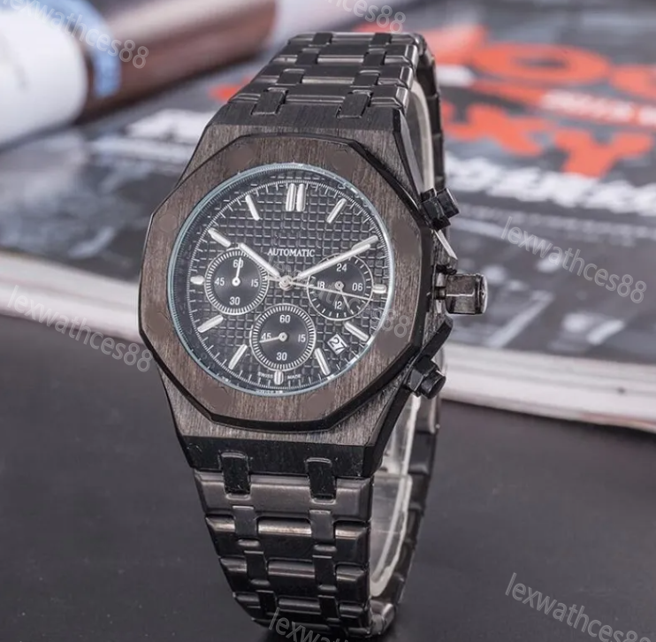 Designer mens watch stopwatch fine a watch steel automatic movement p watch High quality Top Luxury clock Rubber Belt fashion Montre de luxe 42mm