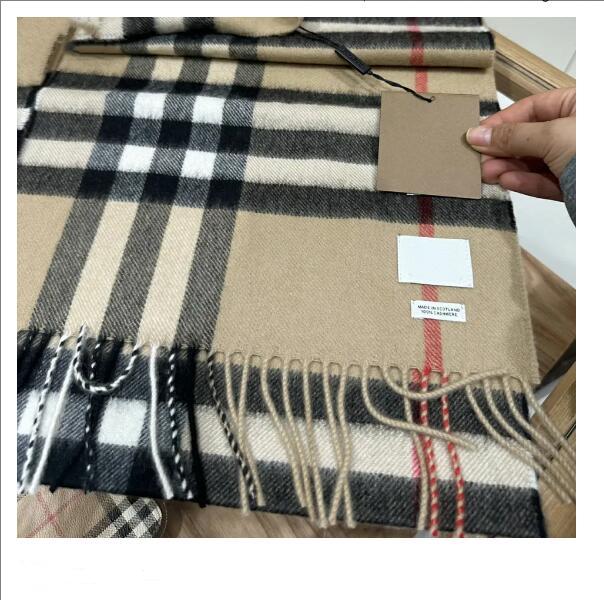 Classic Stylish Women Cashmere Plaid Designer Scarf 100% Cashmere Scarves For Winter Warm Womens and mens Long Wraps With Tags r9623