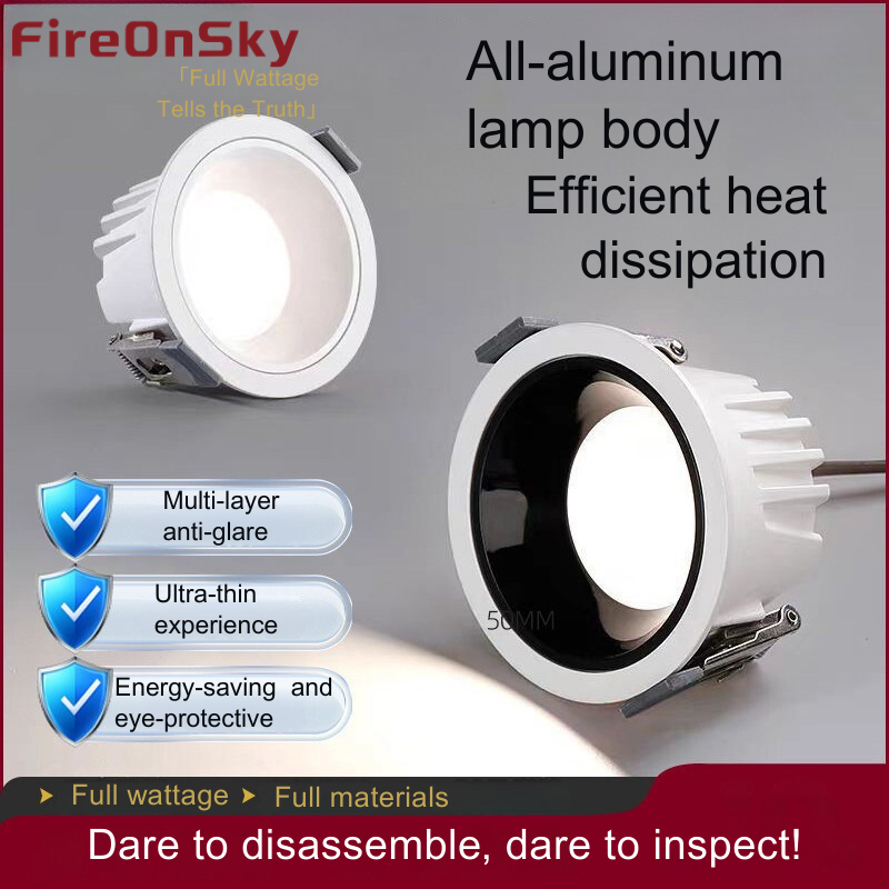 Corridor narrow border glare downlight, led embedded hole light, ceiling light, no main light, new product special offer, anti-glare led 19-XF