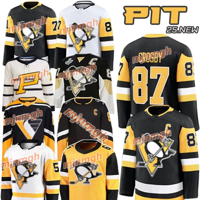 25-26#87 Sidney Crosby Jersey #71 Evgeni Malkin pittsburgh hockey jerseys Jake Guentzel jersey Erik Karlsson Kris Letang Bryan Rust Jeff Carter Lemi