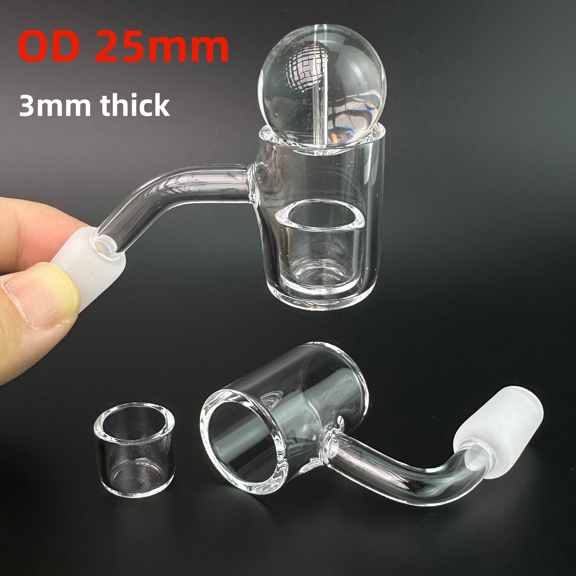 25mm OD Quartz Banger Smoking Bowls Slide Bangers Nail 90 45 Degree Angle Joints For Water Pipes Oil Bubbler Glass Bong Glass Beads Carb Caps
