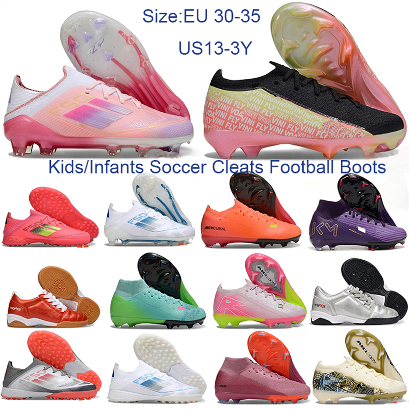 Kids FG Soccer Cleats Mercur Little Kids Football Boots Toddler Youth F5O Total90 Vinicius Junior Infants Soccer Shoes Orange Black Football Shoes