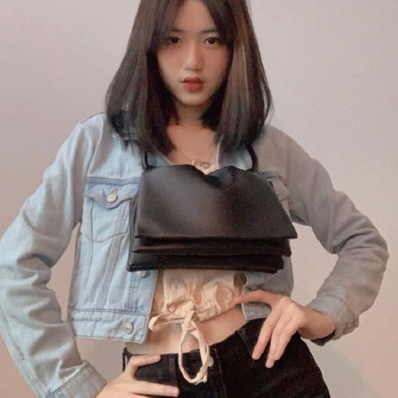 Fashion Soft PU Leather Ladies Tote Purse Handbags Candy Color Women Small Shoulder Bags Flap Vintage Design Female Underarm Bag