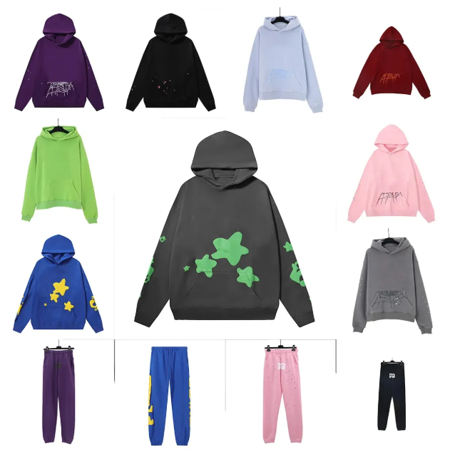 mens multicolour graphic hoodies for men tracksuit clothing sweatshirts designer hoodie clothes high quality printed Y2K spider web tracksuits