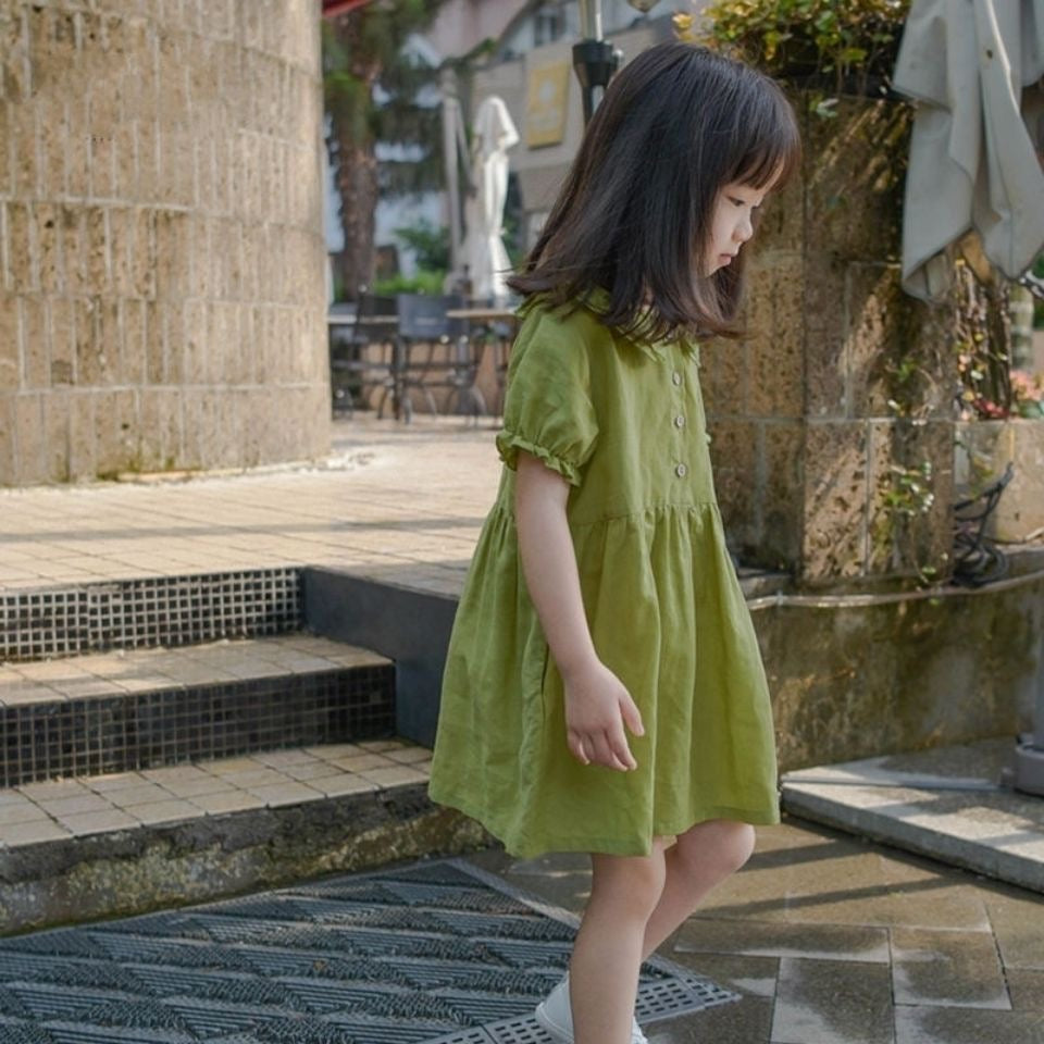 D192 Girls dress summer new style little girl beautiful fresh skirt summer dress girls baby girl short-sleeved princess dress