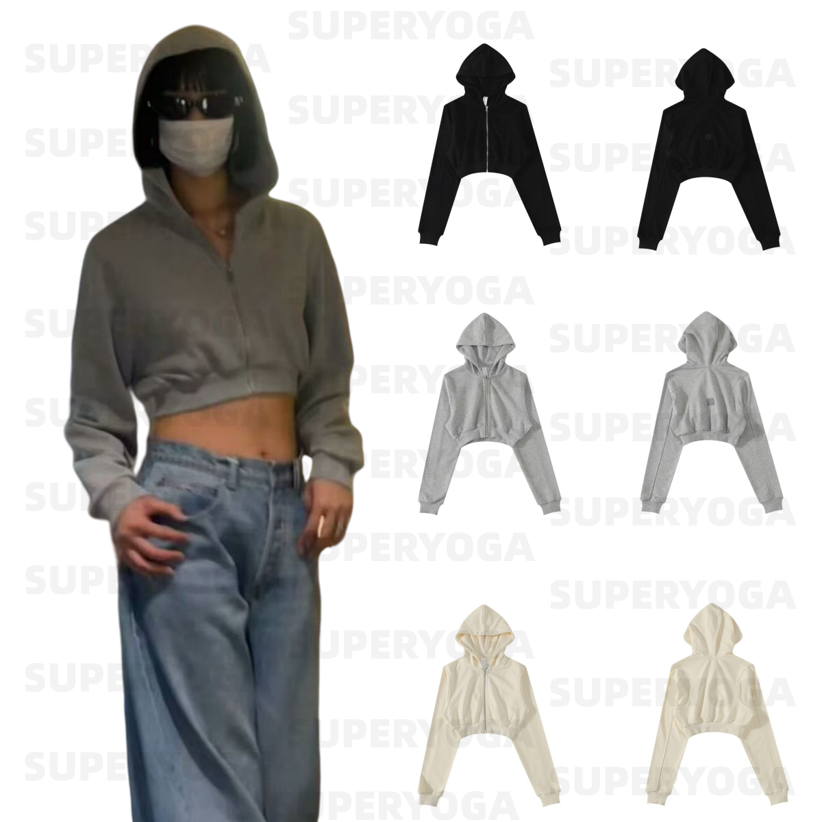 Aloness Women Clothes Yoga Zip-Up hoodie and Sweatpants Set Activewear Gym Sportswear Women&#039;s Fitness Apparel Yoga Crop Top Women Fitness Cloth