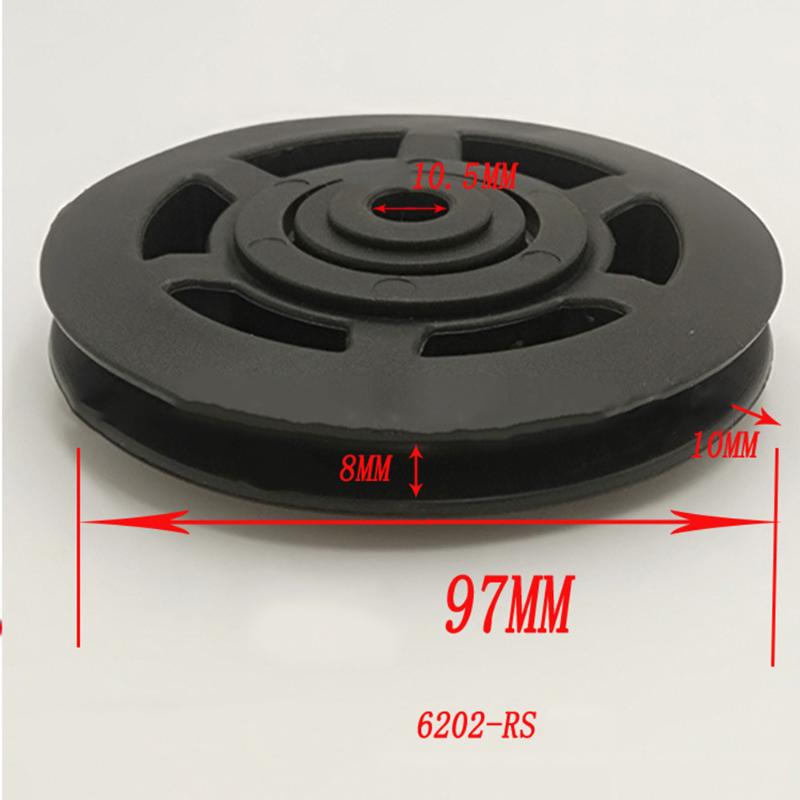 Accessories Universal Bearing 97mm Nylon Pulley Wheel Cable Gym Fitness Equipment Durable Plastic Parts Size
