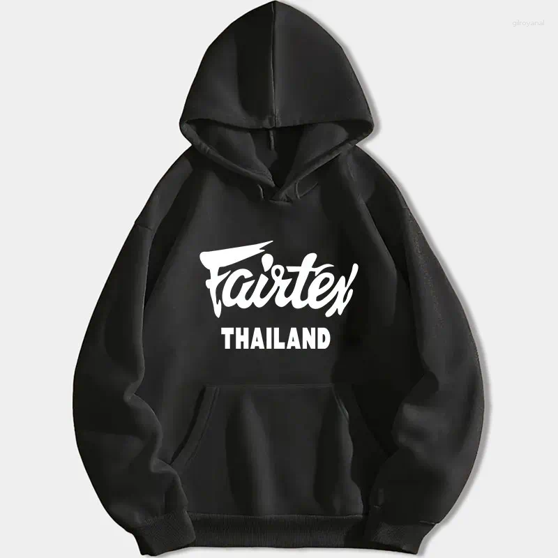 Men&#039;s Hoodies Fairtex Thailand Hipster Hoody Men Women Autumn Winter Fashion Keep Warm Hooded Pullover Muay Thai Kickboxing Casual