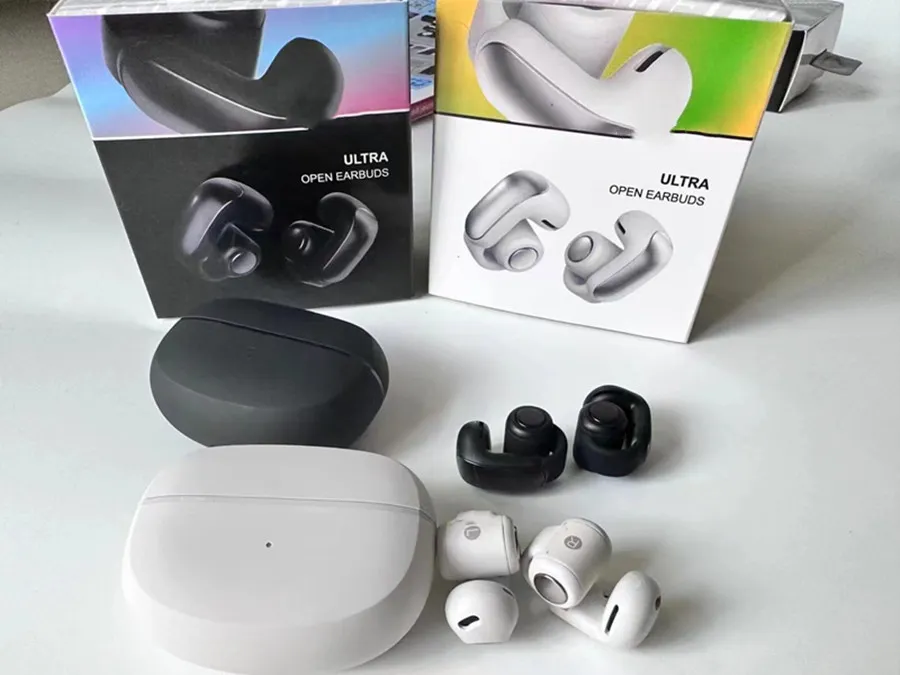 New BS Ultra Open Earbuds Bluetooth 5.3 V12 Wireless Headphones TWS Sport Earbuds HD Mic Call Ear Clip Waterproof In Ear Touch Control Gaming Earpho