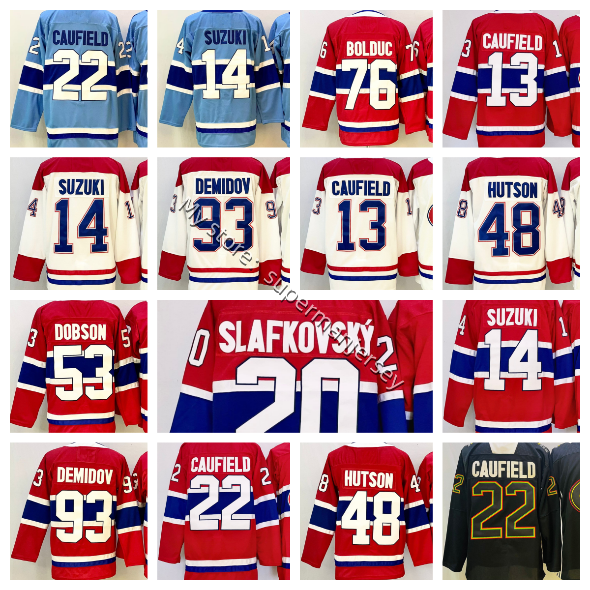 Custom Montreal Ice Hockey Jerseys Nick Suzuki Cole Caufield Carey Price Juraj Slafkovsky Arber Xhekaj Mike Matheson Brendan Gallagher Kaiden Guhle