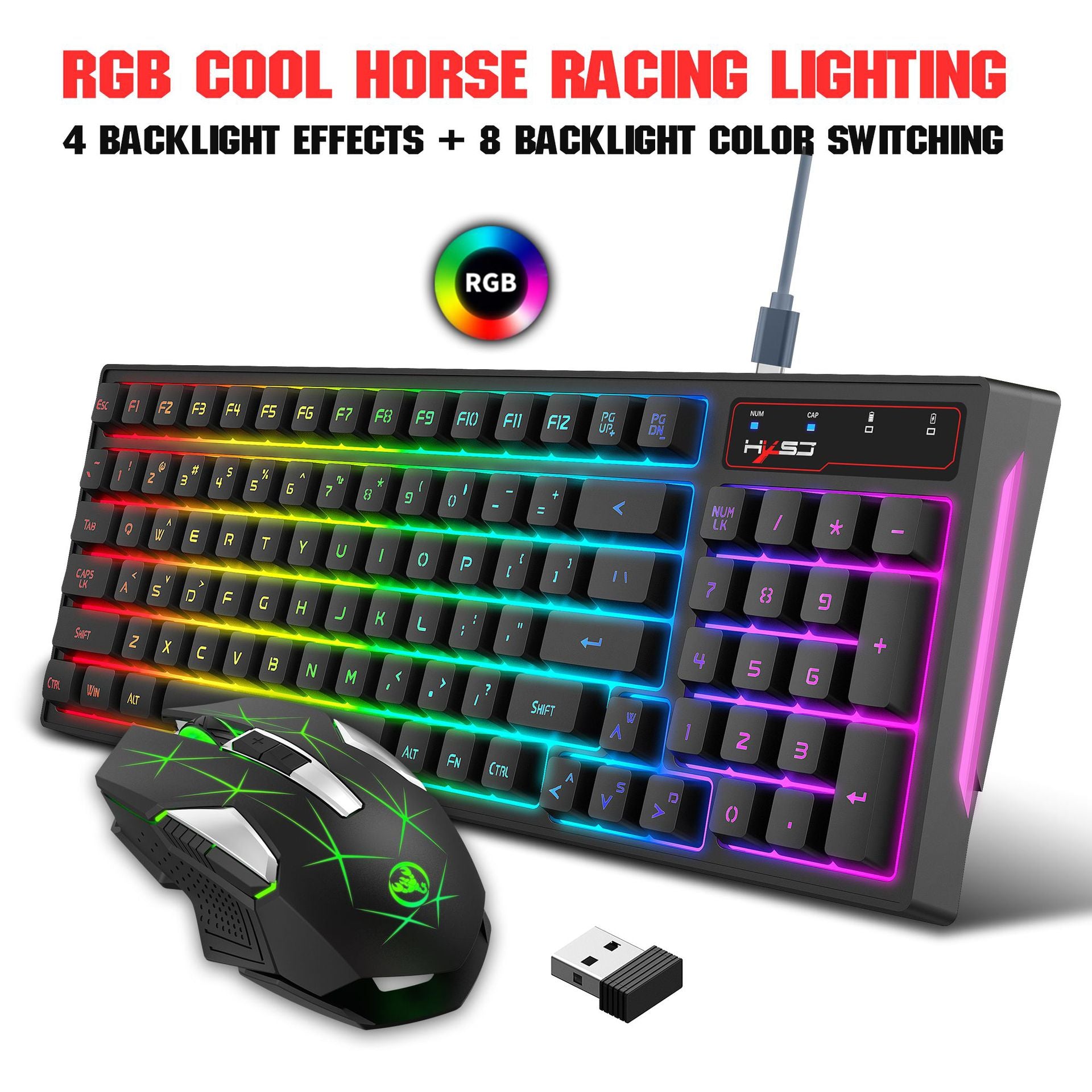 L98 2.4G Wireless Gaming Keyboard Mouse Set Multimedia 96 Keys Color Lighting Keyboard Mouse Set For Computer Desktop Laptop