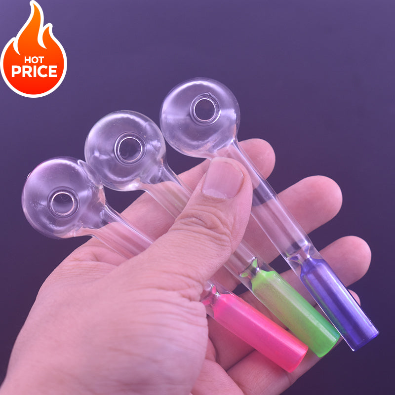 Newest 11.5cm colorful Glass Smoking Oil Burner Pipes Smoke Straight Tube Pipe Water Oils Rigs Nail Bongs Transparent Hand Bubbler