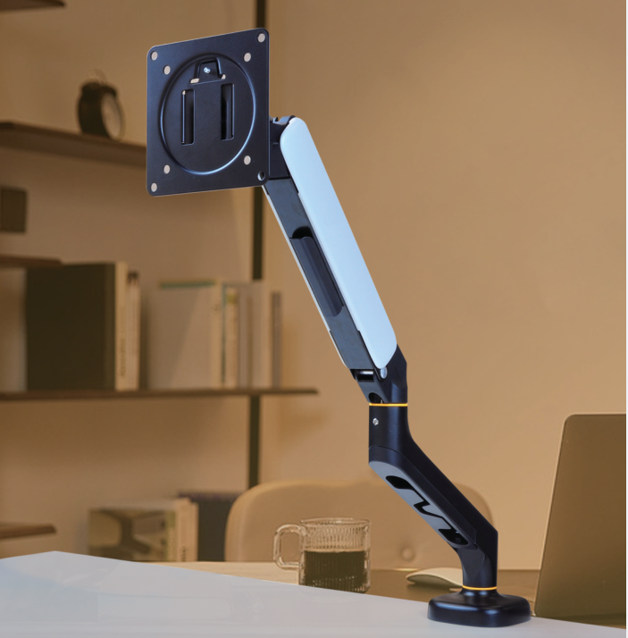 Monitor single arm robotic arm screen air bar cantilever stand robotic arm rotating lift table type support base