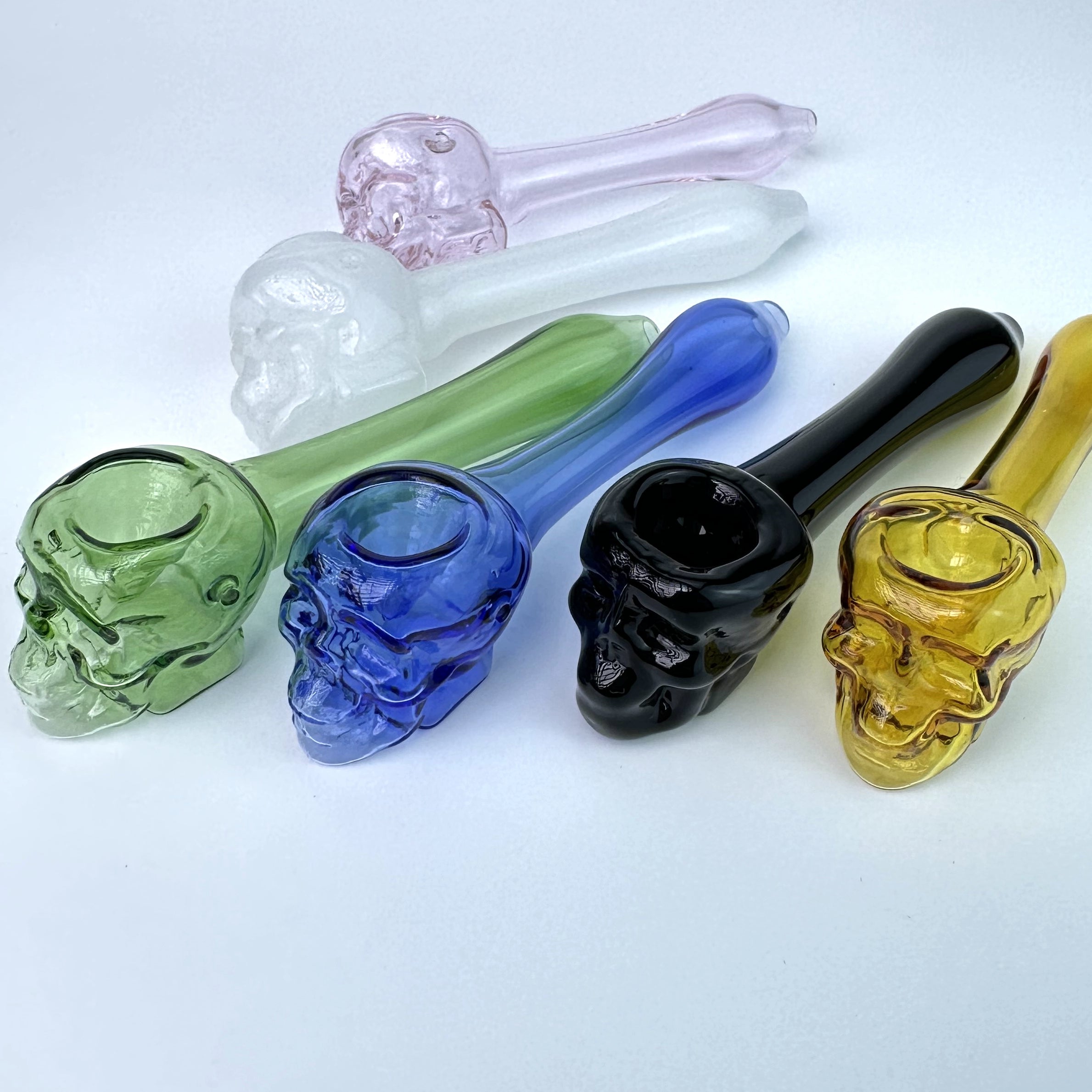 4 Inches Skull Glass Pipe Dab Rigs Smoking Water Bong Bowls Oil Nail Tobacco Hand Water Pipe Glass Oil Burner Bubblers