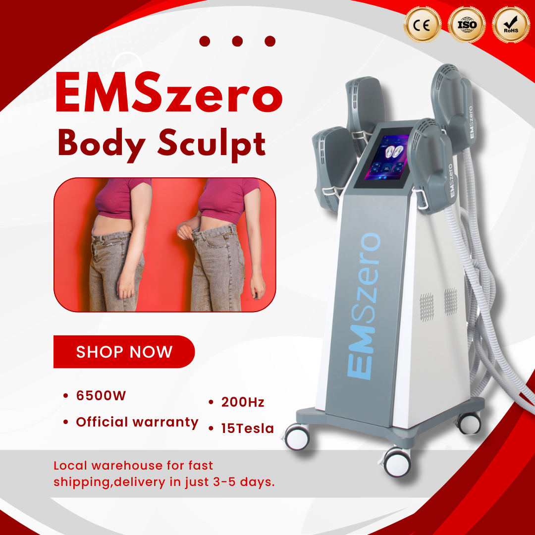 EMSzero 15 Tesla EMS RF Electrical Muscle Stimulation Equipment 6500W for Body Shaping Fat Control and Muscle Development