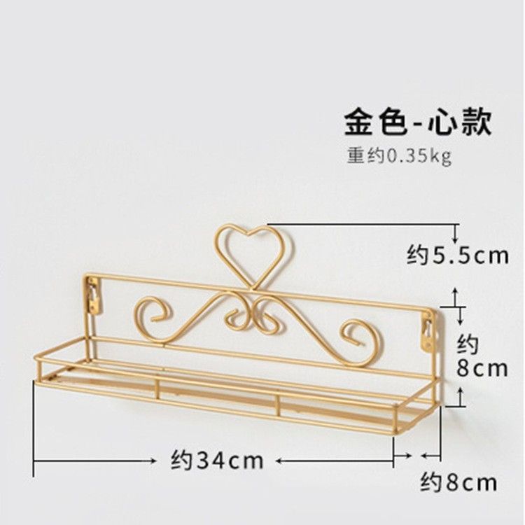 Simple wrought iron non-perforated shelves wall decoration living room, bedroom, bathroom, wall storage shelf
