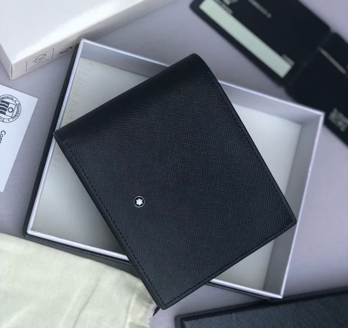 Premium MB Wallets stylish genuine leather wallet Card Holder Montblancs Purse Fashion bags High-Quality Black Leather Wallet by MB with Classic Ele