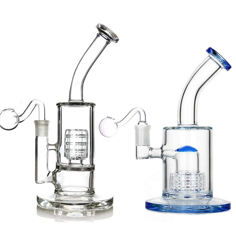 Thick Glass Hookah Bubbler with Matrix Stereo Perc Water Pipe Bongs Oil Burner Birdcage Diffusion Dab Rigs Accessory for Smoking