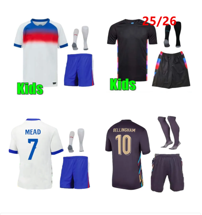 ENGLAND soccer jerseys 2025 26 kids kit KANE FODEN BELLINGHAM 2024 2025 ENGLAND RASHFORD GREALISH SAKA BOYS national football shirts uniforms