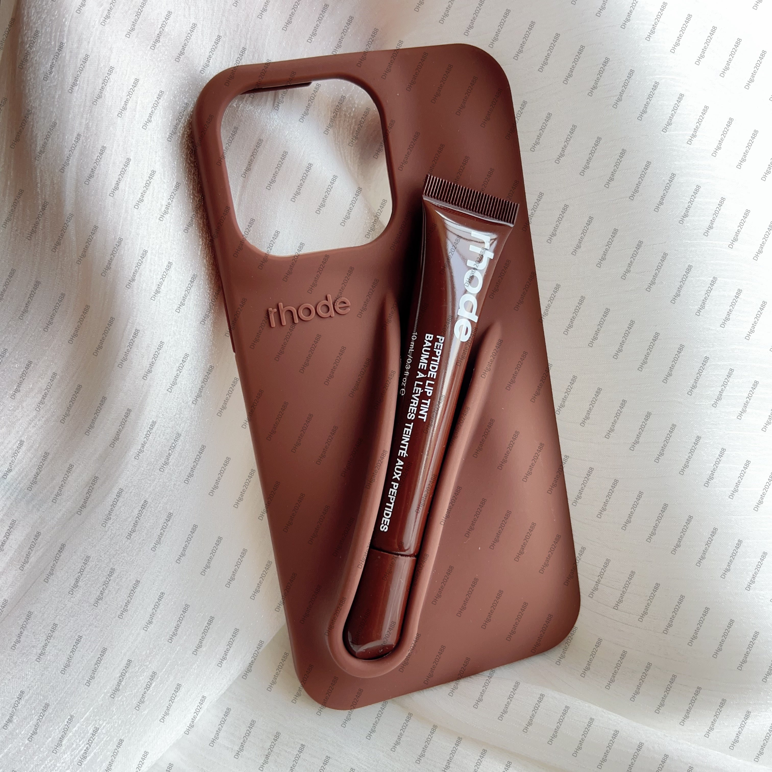 Designer Rhode Lipstick Portable Case Design Lip Gloss Lipstick Lip Balm 3D Make-Up Silicone Phone Case for iPhone 15 16 14 13 12 Pro Max Lipgloss H