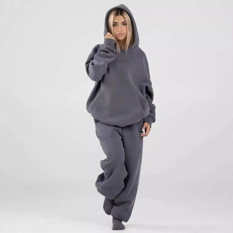Women&#039;s Two Piece Pants Comfrt In Matching Sets Tracksuit Women Hoodies Pullover Solid Pocket Sweatshirts High Waist Pencil Pant Jogger Set
