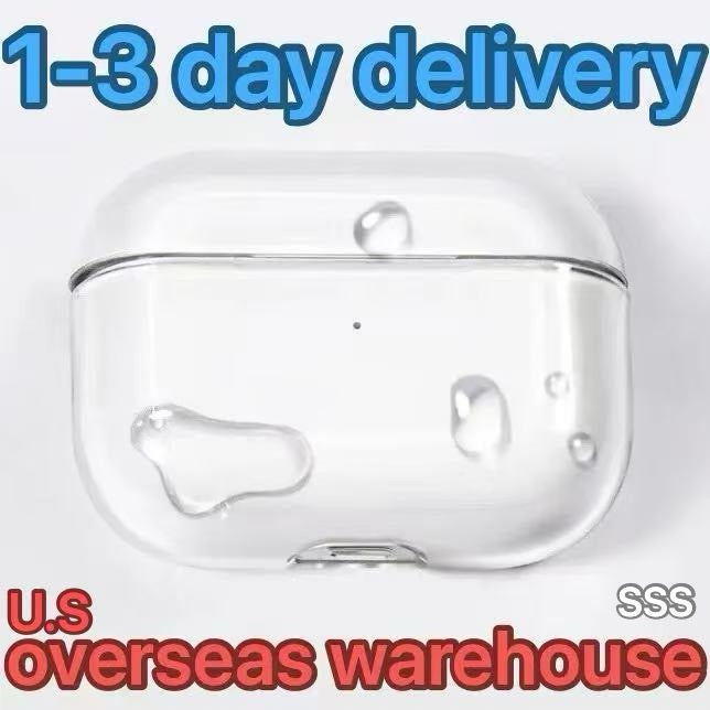 USA Stock For Apple Airpods Pro 2 Generation pro 2 airpod 4 Headphone Accessories Solid TPU Silicone Protective Earphone Wireless Charging Shockproo