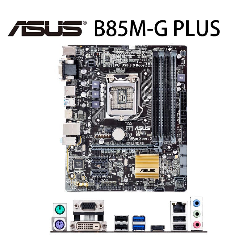 LGA 1150 Asus B85M-G PLUS Gaming Motherboard 32GB DDR3 PCI-E 3.0 USB3.0 Overlocking Intel B85 Mainboard 1150 i3 i5 i7 CPU