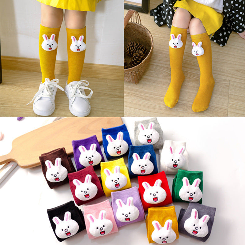 Cartoon Bunny Doll Children High Socks for Girls Boys Kids Children Cotton infant Toddler Kids Long Sock Baby Girl Boy Sock Cute
