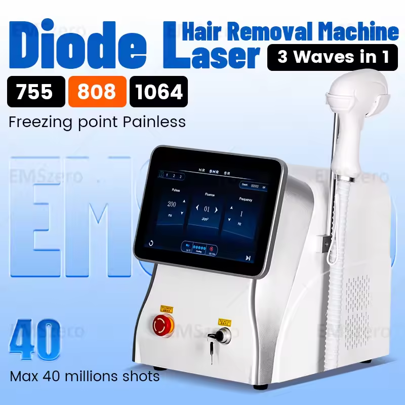 Multifunctional 3500W Freezing Point 808NM Diode Laser Hair Removal Machine Permanent Painless Epilator