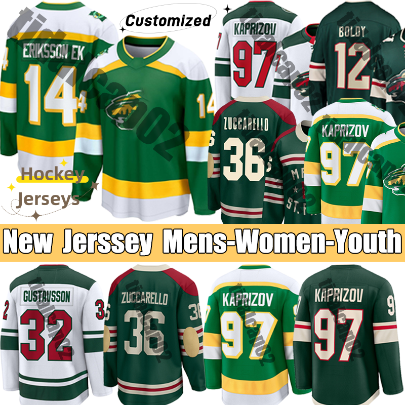 2025 Hockey Jerseys Eriksson Ek 97 Kirill Kaprizov jersey Reverse wilds jersey 36 Mats Zuccarello minnesota 12 Matt Boldy Joel Ryan Hartman Brock ho