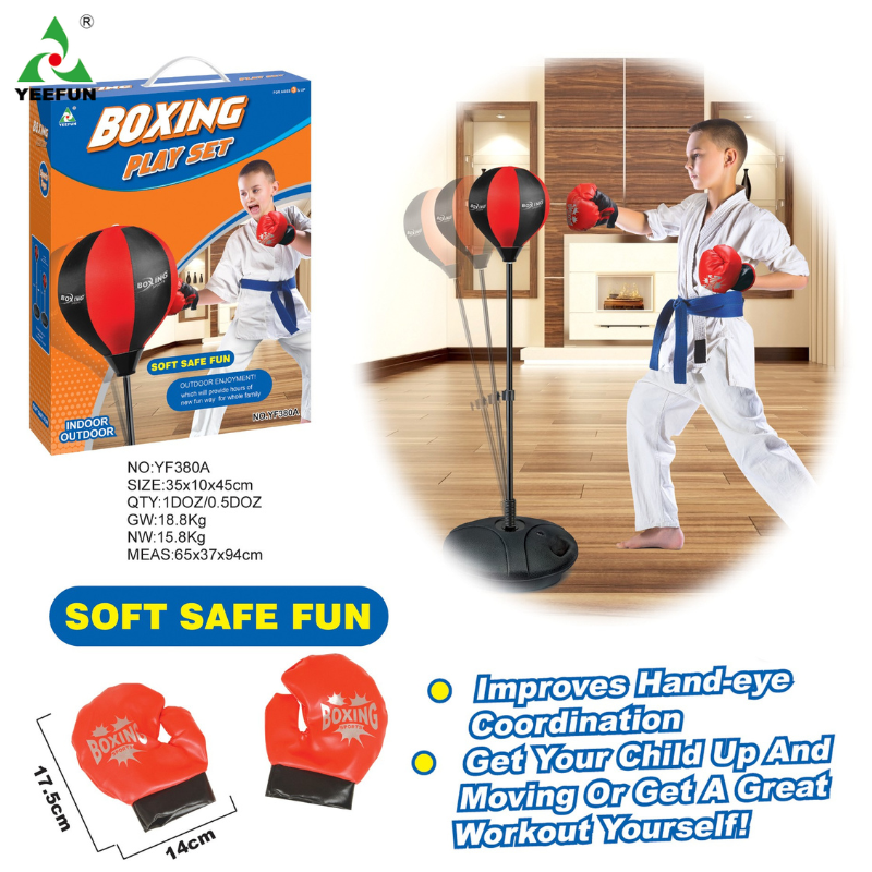 Child Fitness Boxing Suit Adjustable Height Ball Bag Boxing Speed Sports Set Toys Fighting Game for Children&#039;s Holiday Gift