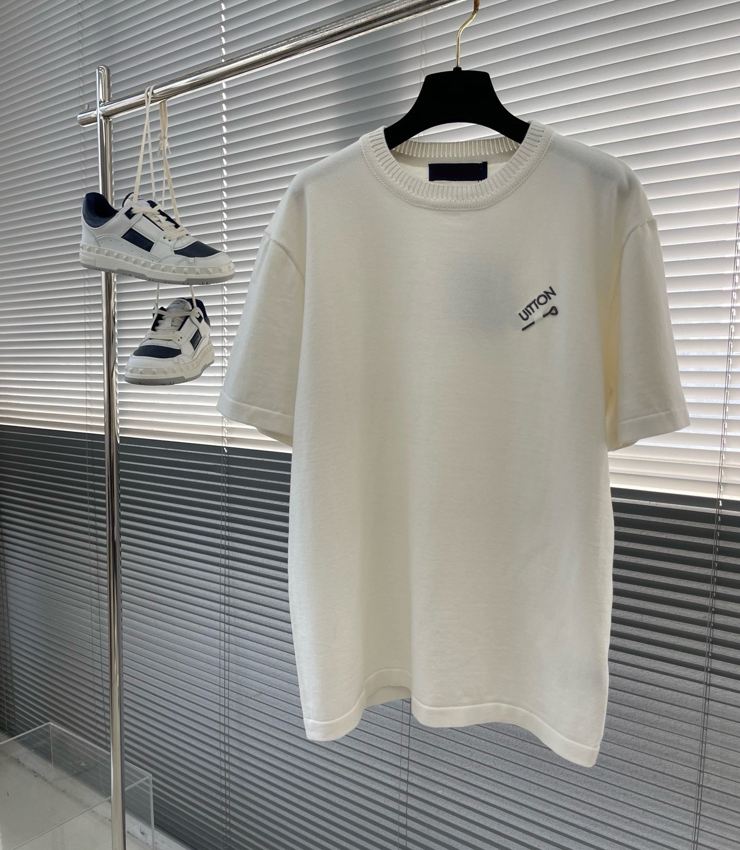 New AOP jacquard letter knitted sweater in autumn - winter 2024acquard knitting machine e Custom jnlarged detail crew neck cotton s632d