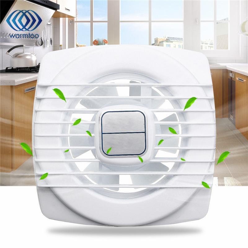 White Mini Exhaust Fan Ventilation Blower Window Wall Kitchen Bathroom Toilet Hole Size 105*105mm 4 Inch 12W 220V US Plug Electric Fans