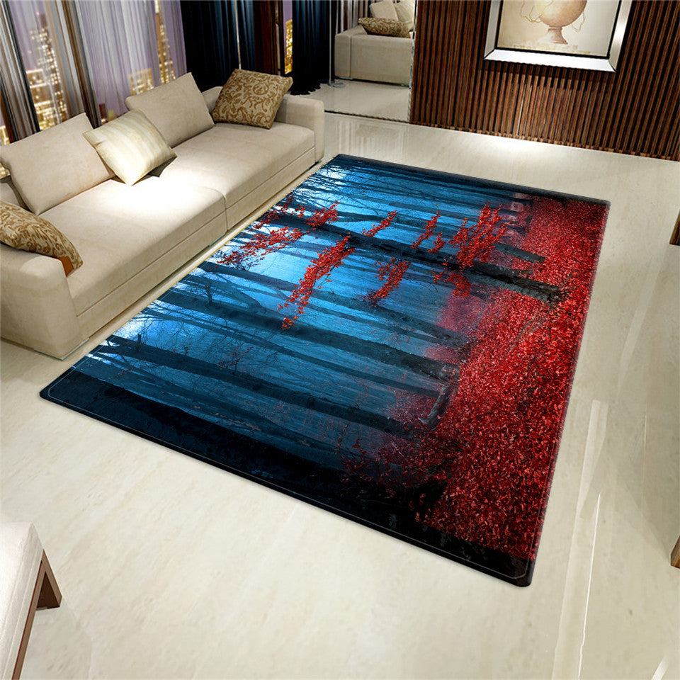 Colorful Fog Forest 3D Carpet Large Rug For Living Room Natural Landscape Carpet Hallway Mat Doormat Floor Mat For Kitchen Room