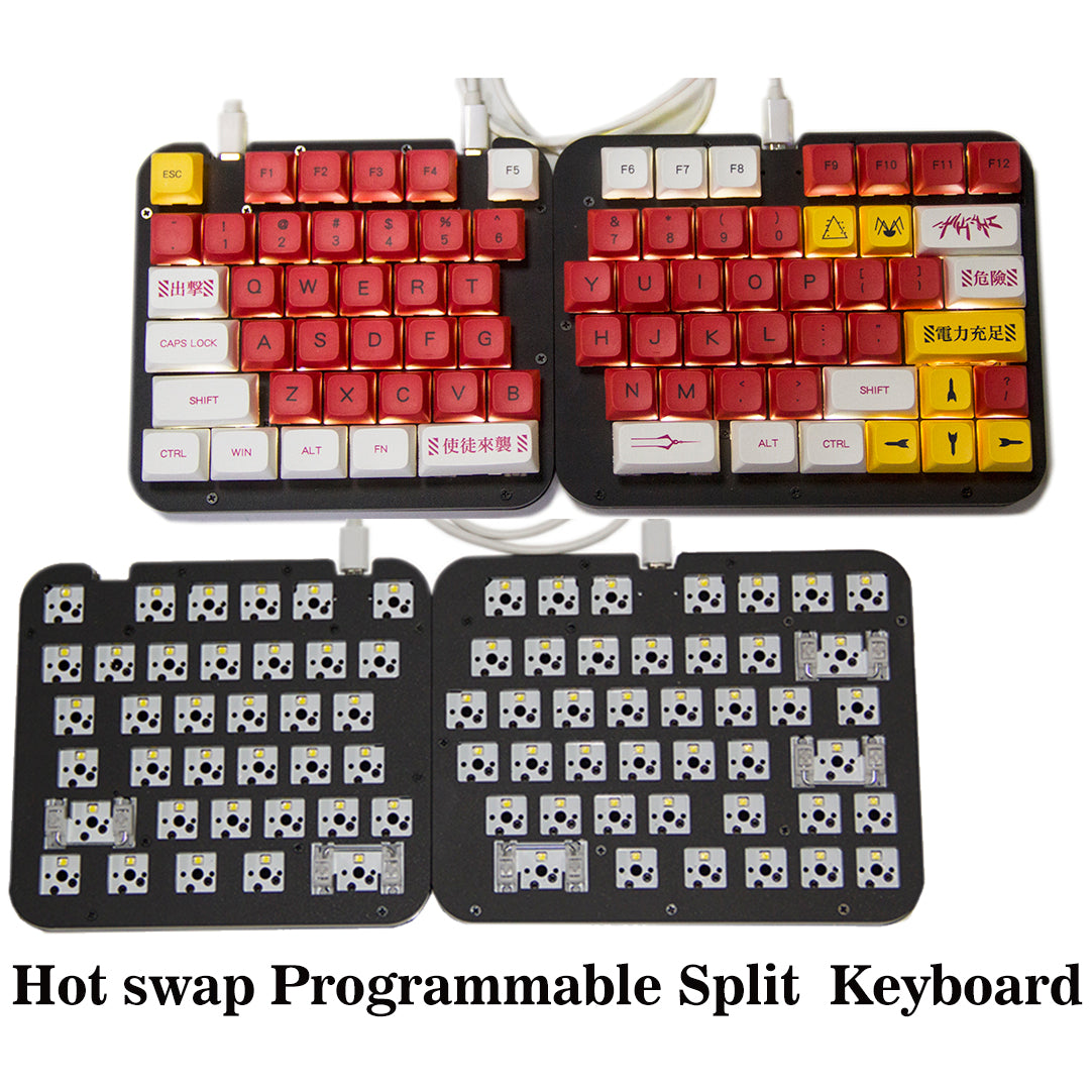 Split Keyboard Macro Pad Programmable Gamer 78Key LED Hot swap Keypad without keycap Programming support 3pin 5Pin Switch Gaming
