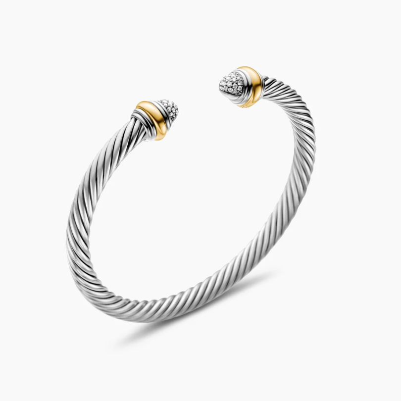 DY New 5mm semi-full diamond color-separated bracelet is of high quality, fashionable and classic, suitable for daily wear