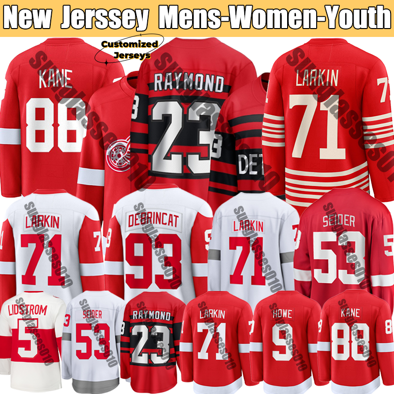 Hockey Jerseys New Stadium Series Jerseys 2025 Detroit Larkins Red Wingss Raymond Jersey LucasC Vladimir Kanes Tarasenko Stadium Series 88 Patrick J