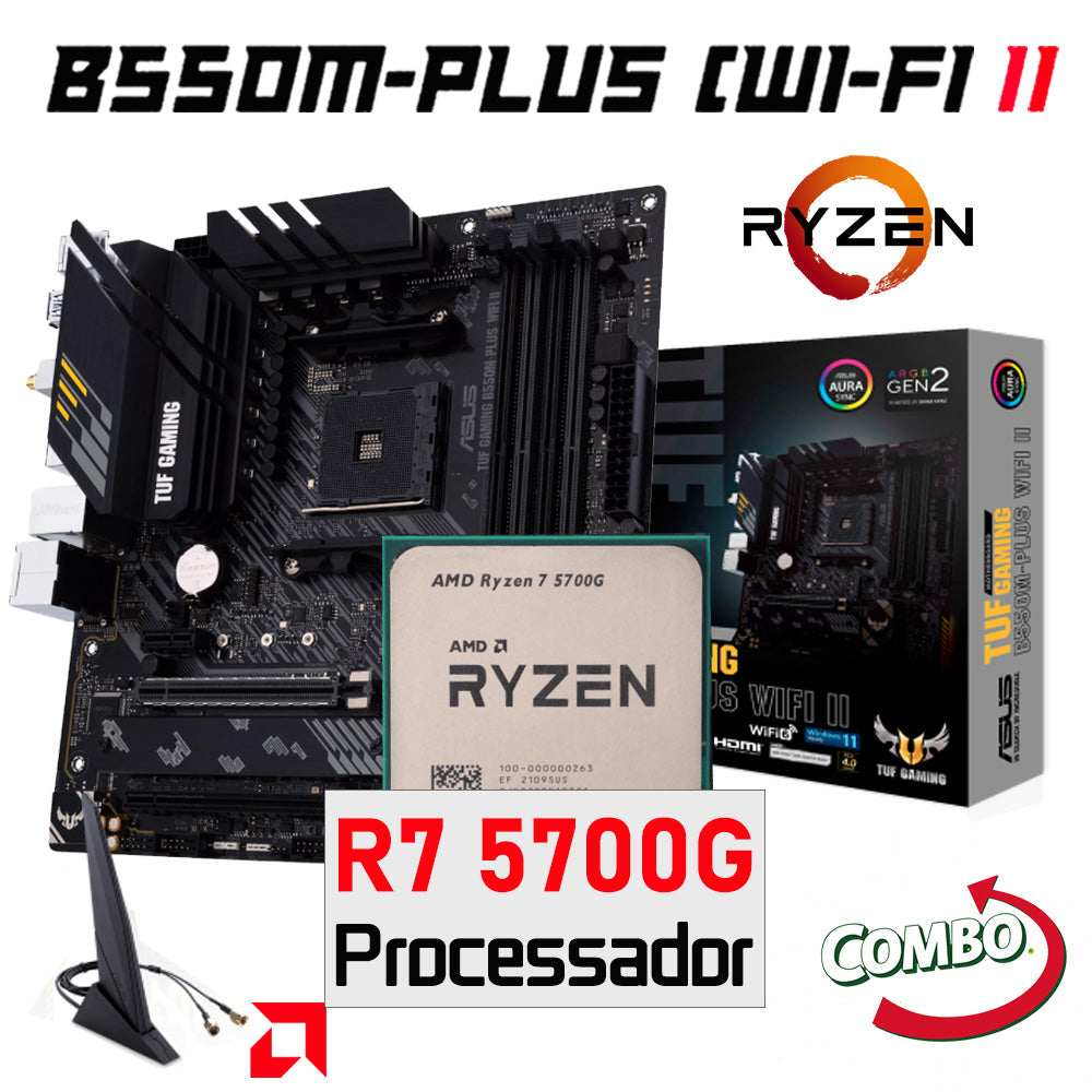 ASUS TUF GAMING B550M PLUS WIFI II AM4 Motherboard AMD RYZEN 7 5700G AM4 Processor Kit AMD B550 Mainboard DDR4 R77 5700G New