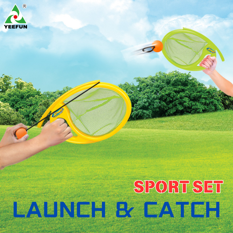 2-in-1 Toss and Catch Ball Paddle Set - 2 Player Connectable Paddles with Elastic String for Indoor Outdoor Games