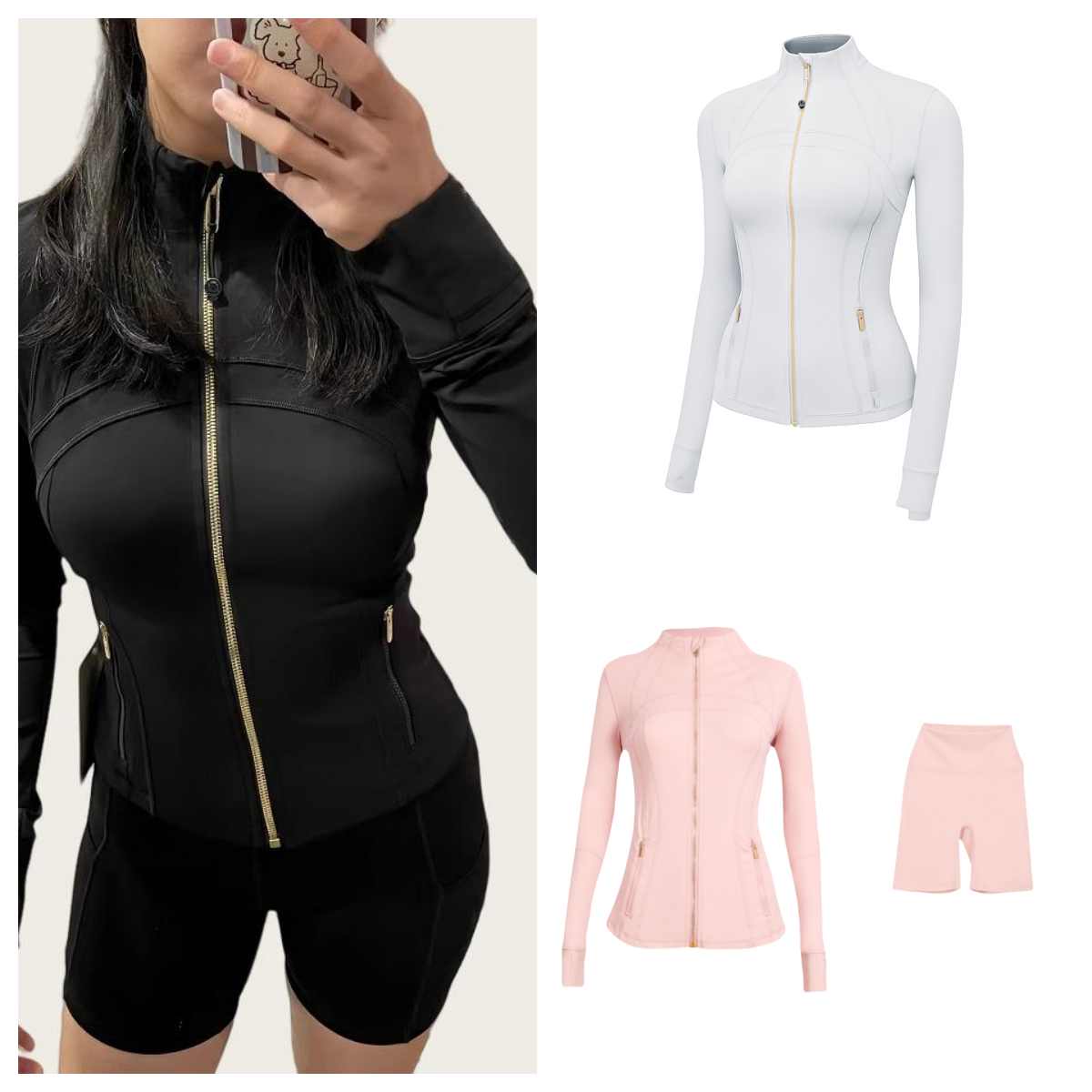 Yoga Set Gym set Jacket and leggings Yoga Jacket Workout Elastic Waist Fitness quick dry fitness Activewear Sweatshirt Zip up sets