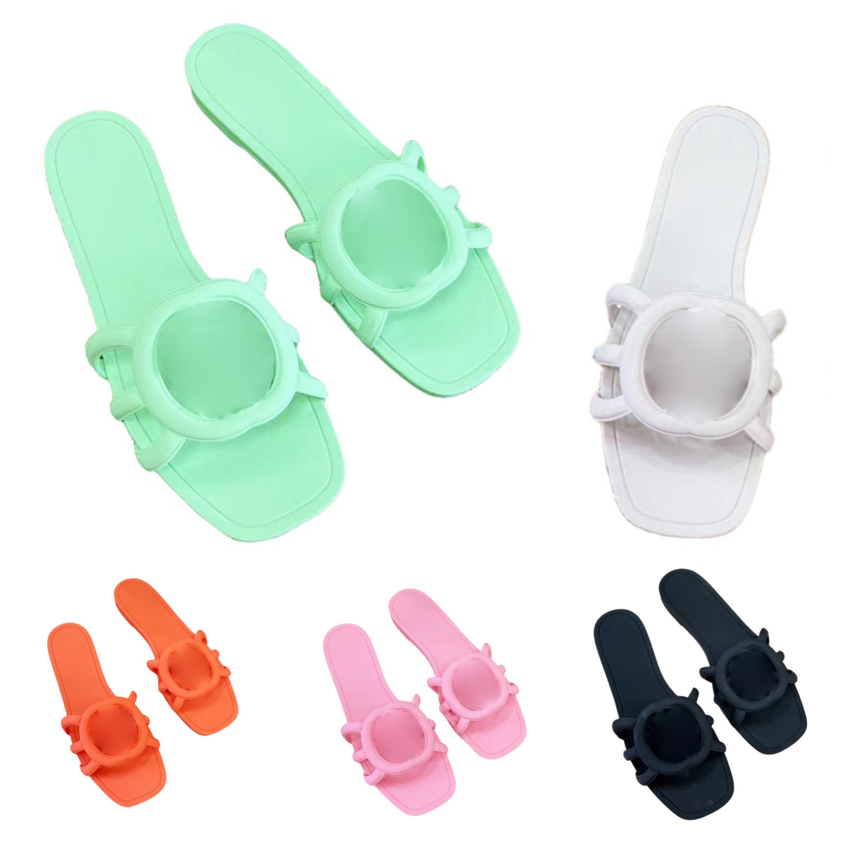 designer slide sandal summer sandals womens jelly slippers Interlocking double Letter Slippers Sandals Casual Fashion Classic Hollow out flat 35-41