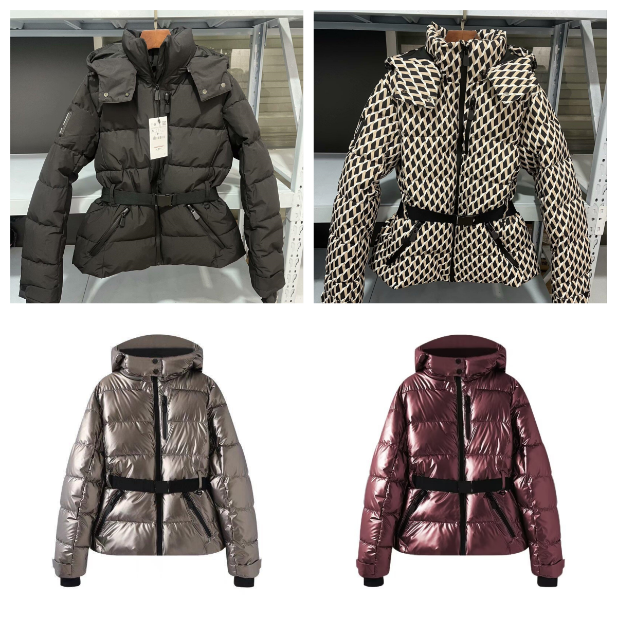 Autumn-Winter Women&#039;s Down Jacket European and American Style Belt Hoodie Cotton Jacket Ski Jacket