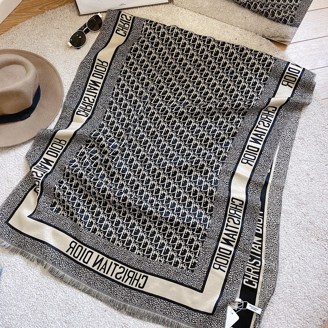 Dior Classic Designer Silk Scarves Scarf Man Women Long Neck Winter Wool Scarfs Animal print Cashmere Scarve Warm Plaid Cotton Shawl Wraps FoulardWi