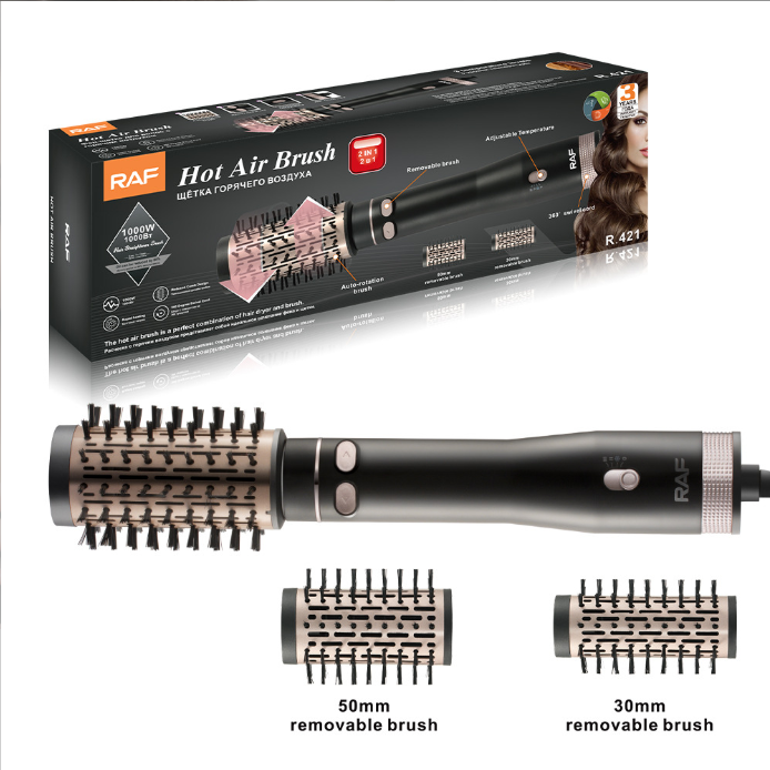 DH European cross-border roll straight dual-use hair styling three in one hot air comb automatic curling iron electric hair dryer